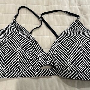 CALIA by Carrie Underwood Black and White Bikini Top